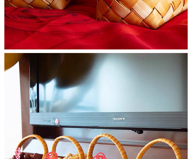 Yuan Yang hand-woven basket, hand-held gift basket, festival wedding candy basket, early birth baby basket, storage basket pic 8