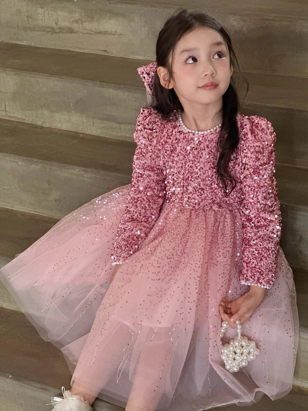 女童裙子亮片头纱加绒加厚超仙公主裙连衣裙2025冬装新款外贸童装详情15