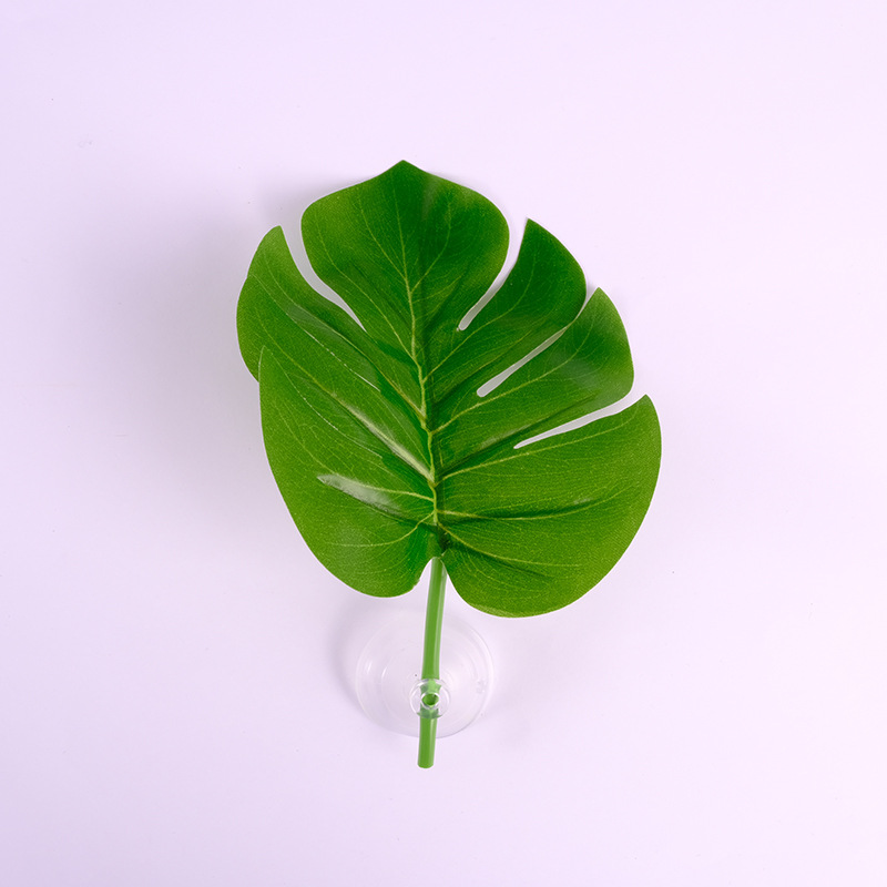 直销仿真龟背叶带吸盘花卉盆栽植物绿植龟背叶子条纶布背叶厂家批详情4