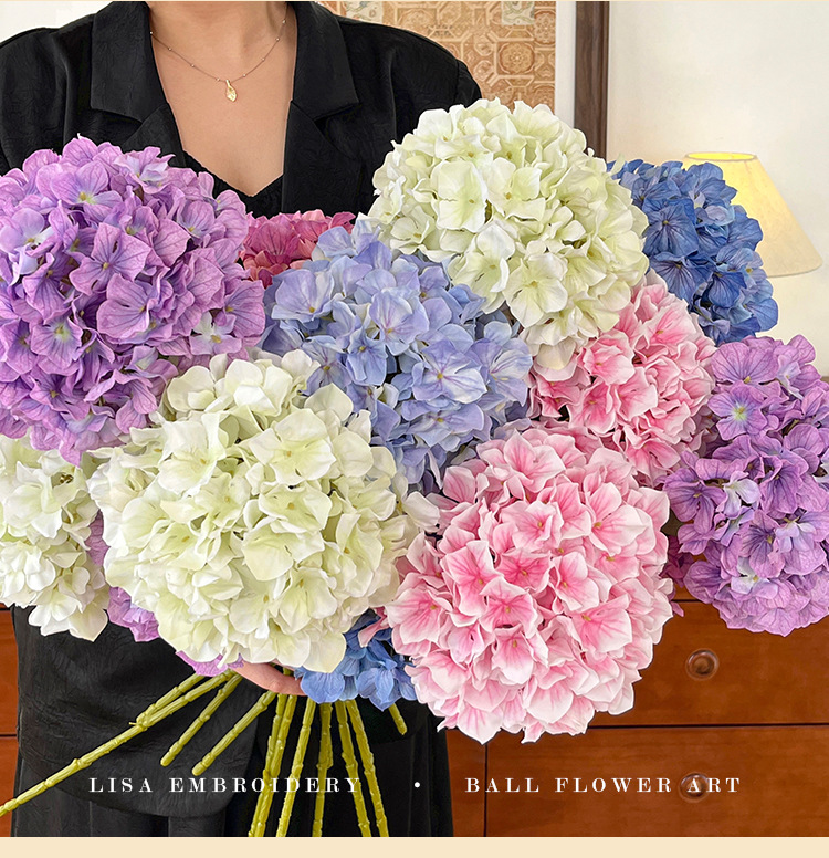 3D打印144片3叶仿真丽莎绣球花假花餐桌花摆花婚礼布置DIY花材详情29