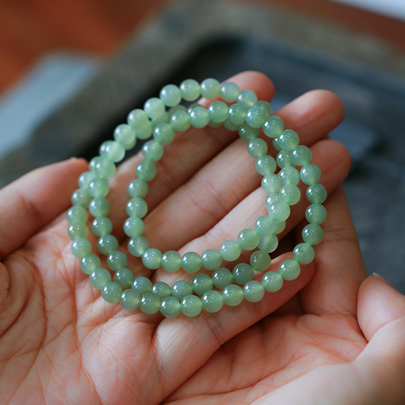 DIY Hetian jade accessories: round beads, loose beads, Qinghai material 108 Buddhist prayer beads, Hetian jade long chain accessories, crystal ornaments pic 7