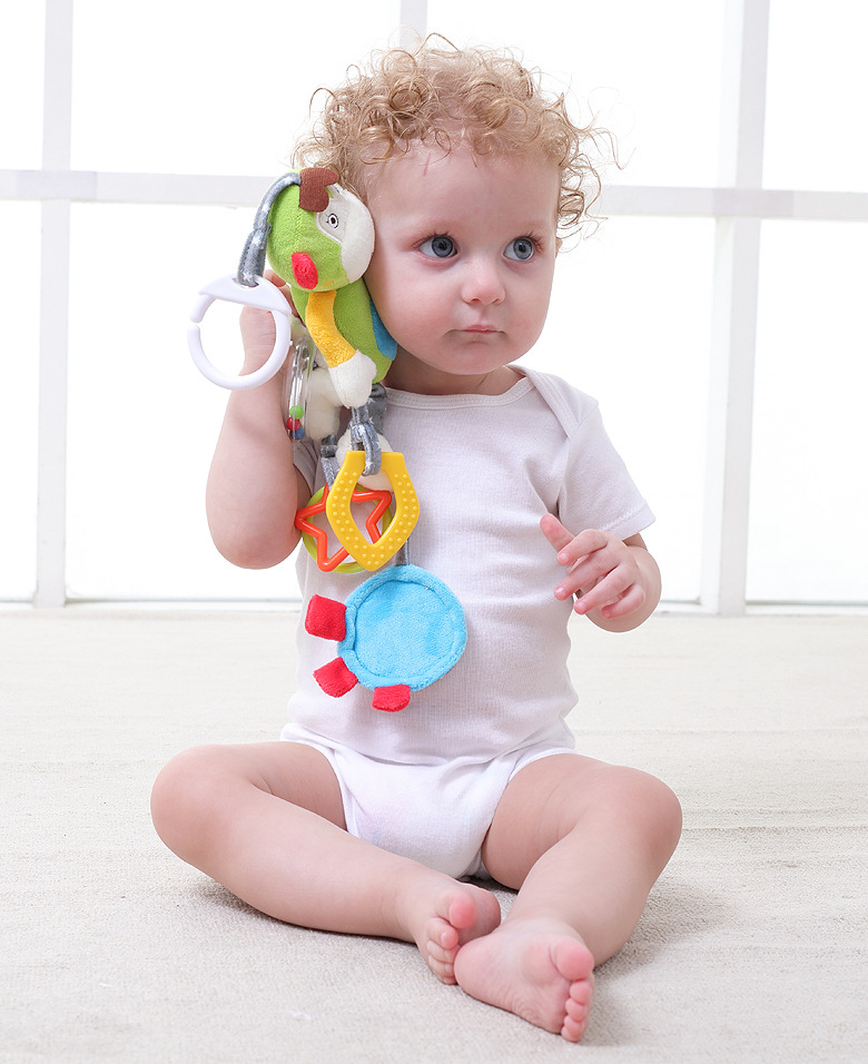 JJOVCE Baby Intelligence Soothing Doll, multi-functional animal bed bell, bed hanger, stroller hanger, baby cloth toy doll pic 10