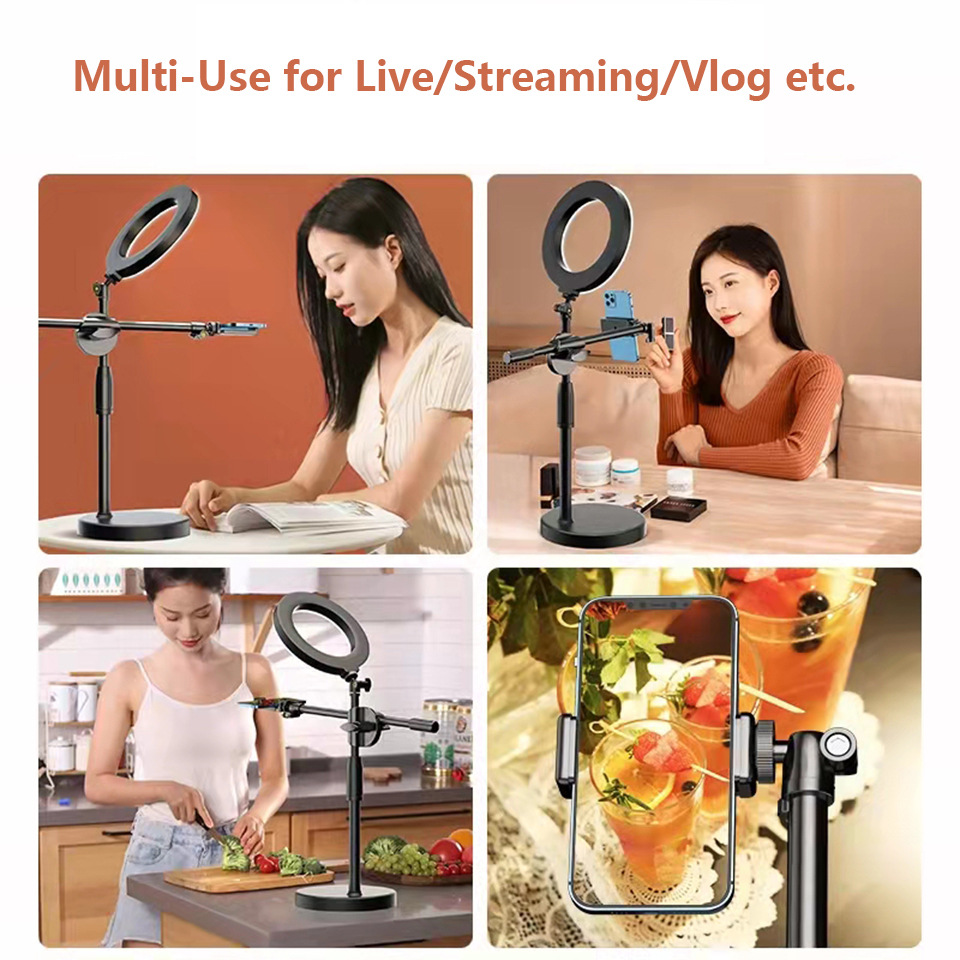 Desktop professional shooting fill light, live streaming online classes, Douyin food anti-shake stick, Internet celebrity selfie, mobile phone overhead shooting stand pic 13