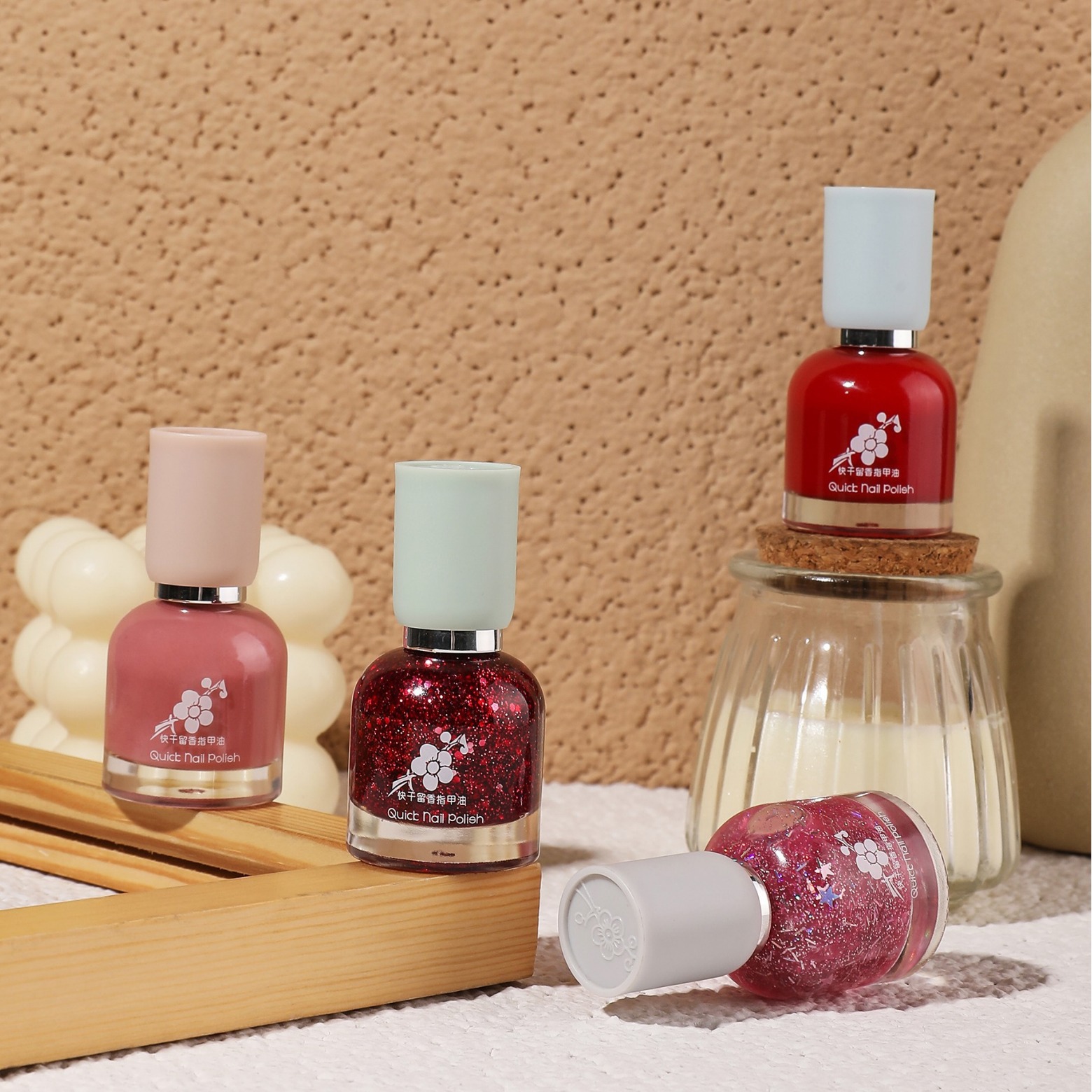 Cross-border new product nail polish, brilliant small nail polish, student nail polish, color aroma, wine red, bright red wholesale pic 2