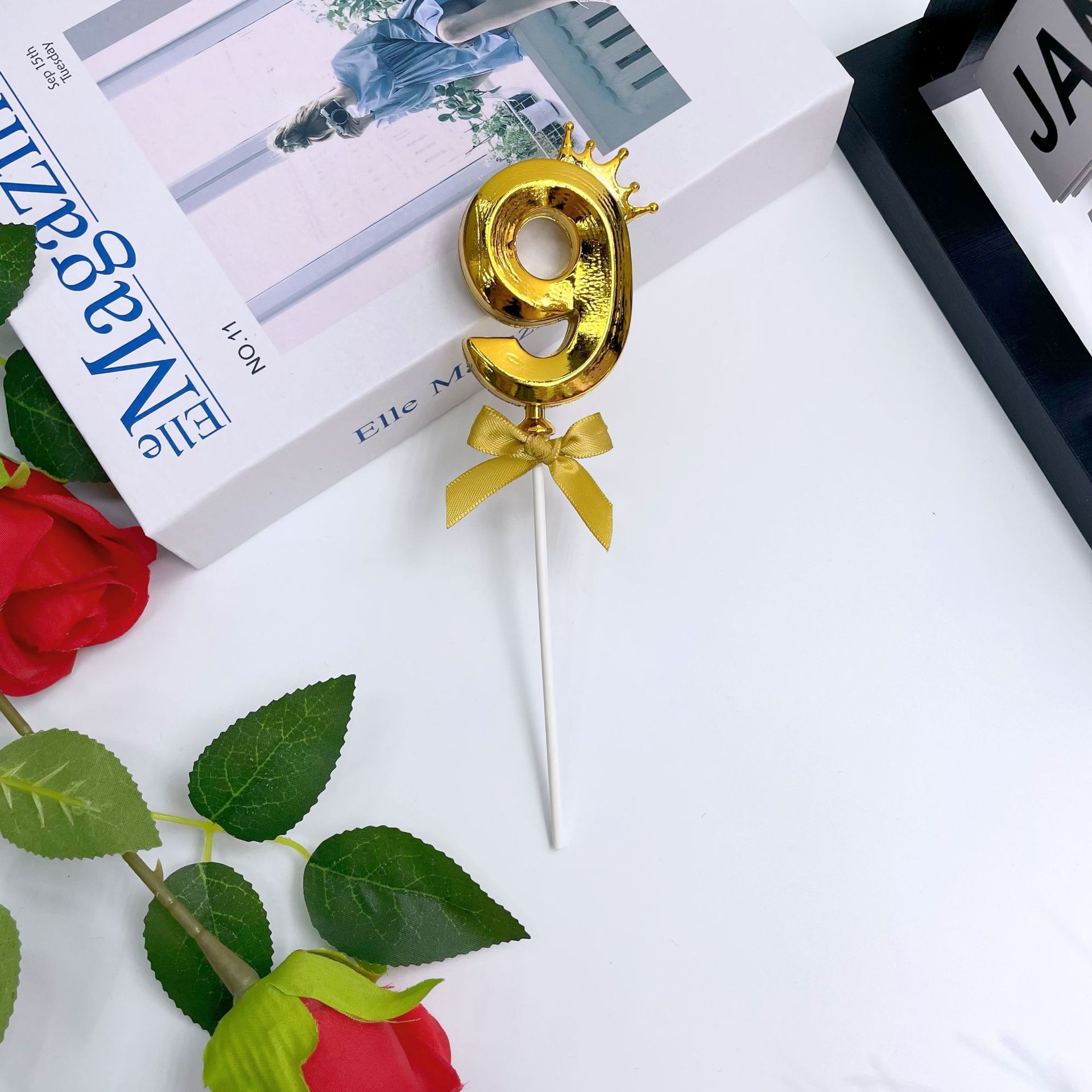 跨境创意新品3D立体皇冠数字插件派对生日蛋糕烘焙甜品台装饰摆件详情18