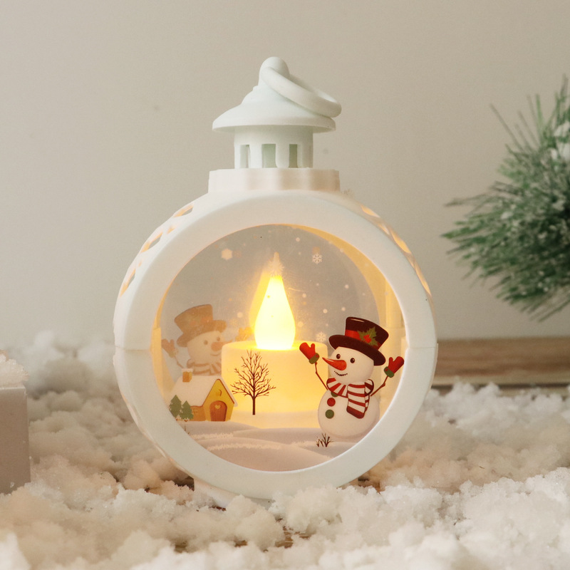 Christmas decoration items: led candle lights, round Christmas hanging lights, hand-held cross-border new retro window display items pic 4