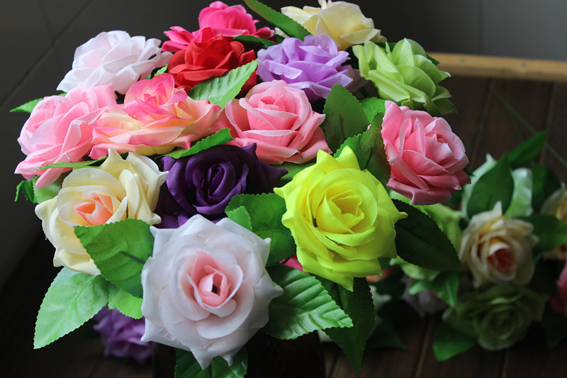 仿真花玫瑰花朵假花装饰仿真玫瑰花朵花球花墙插花花头材料绢花头详情81