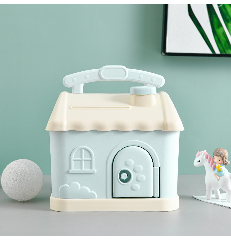 Creative money box, cartoon cute square change jar, metal jewelry box pic 14