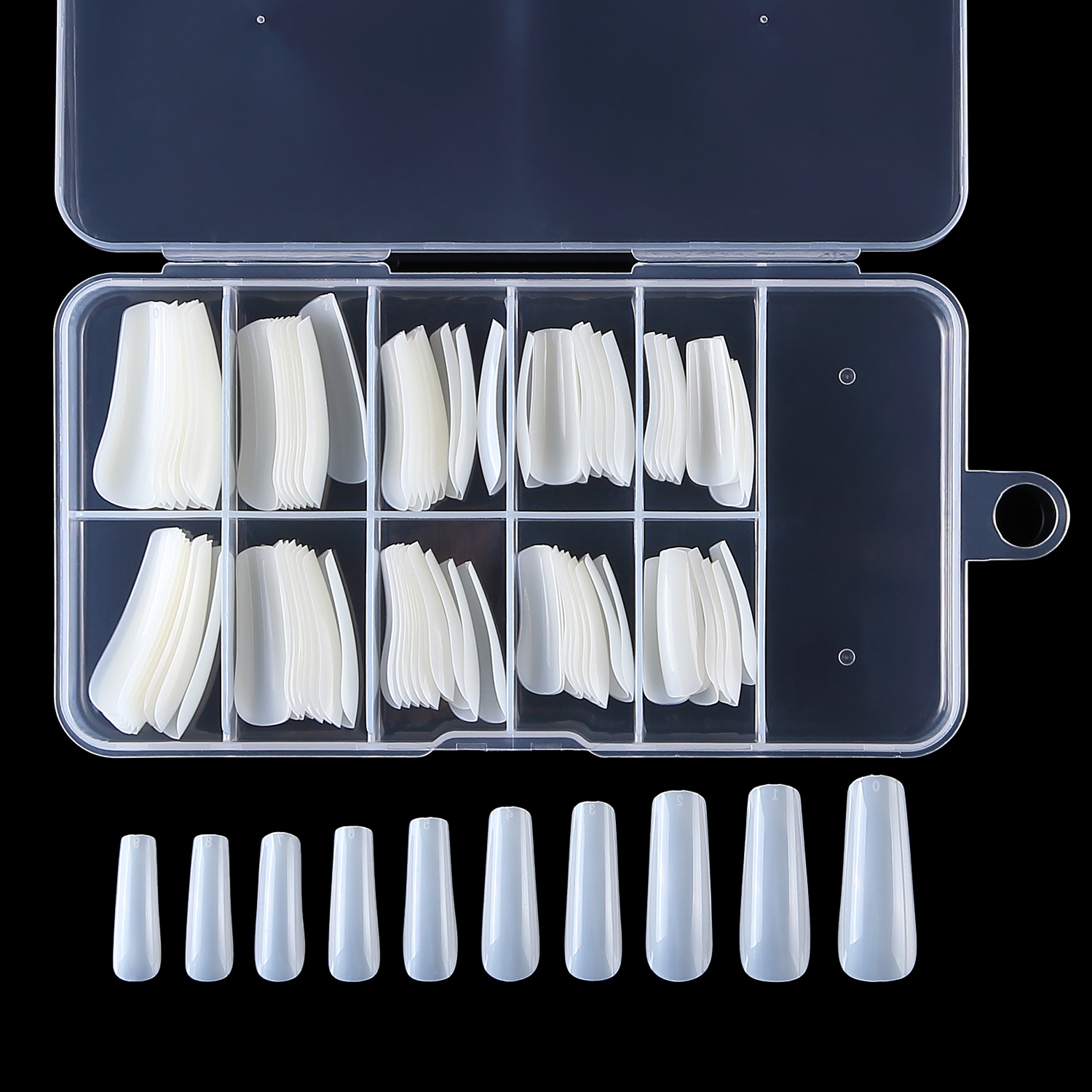 New ballet nail 100-piece vacuum-formed blue box, fully attached false nail, coffin nail, French false nail piece shanilak pic 6
