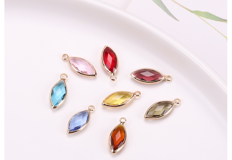 马眼铜包边水晶玻璃吊坠diy饰品配件双吊连接耳321312环发簪制作材料详情9