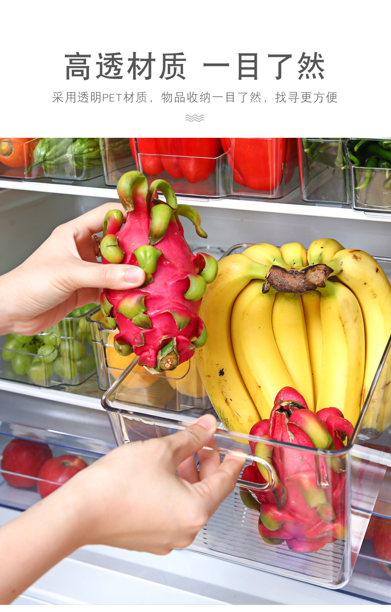 Коробка для хранения пластиковых продуктов, прозрачная упаковка для хранения холодильников, коробка для сбора урожая, коробка для хранения овощей и овощей на кухне pic 6