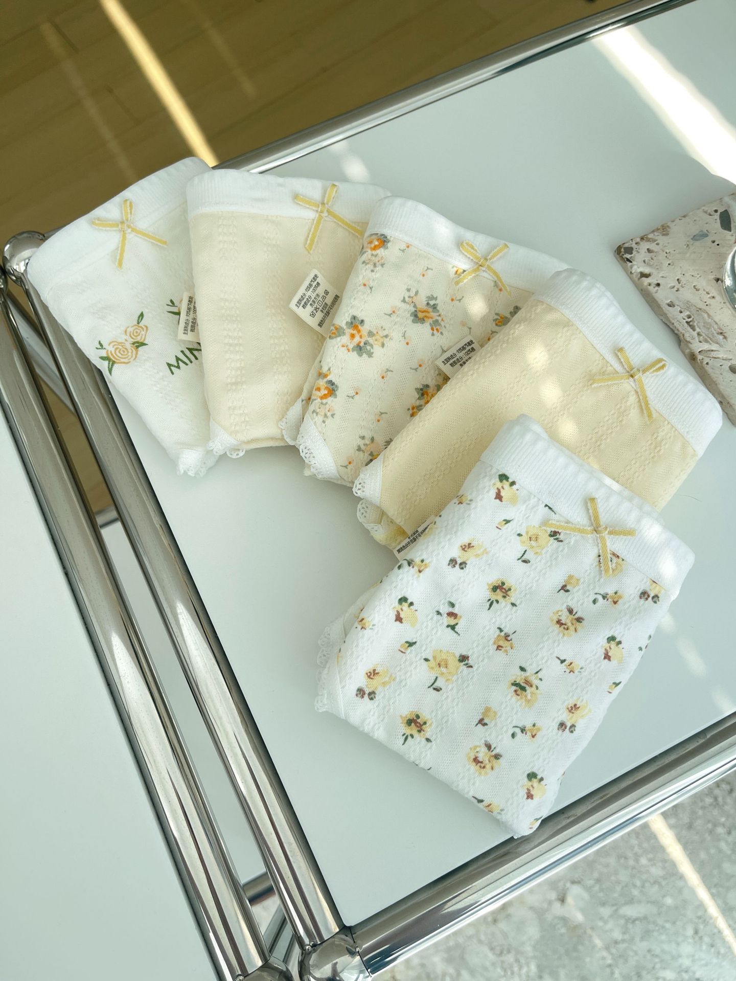 春夏新款5a抗菌裆纯棉内裤女中腰碎花蕾丝边全棉针织女士三角裤详情26