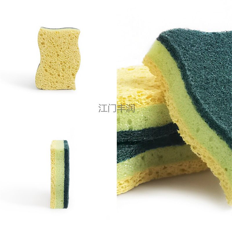 Wood pulp cotton scouring pad, absorbent cloth, double-sided kitchen cleaning, non-stick pan, dishwashing brush, sponge wipe, kitchen cleaning wipe pic 11