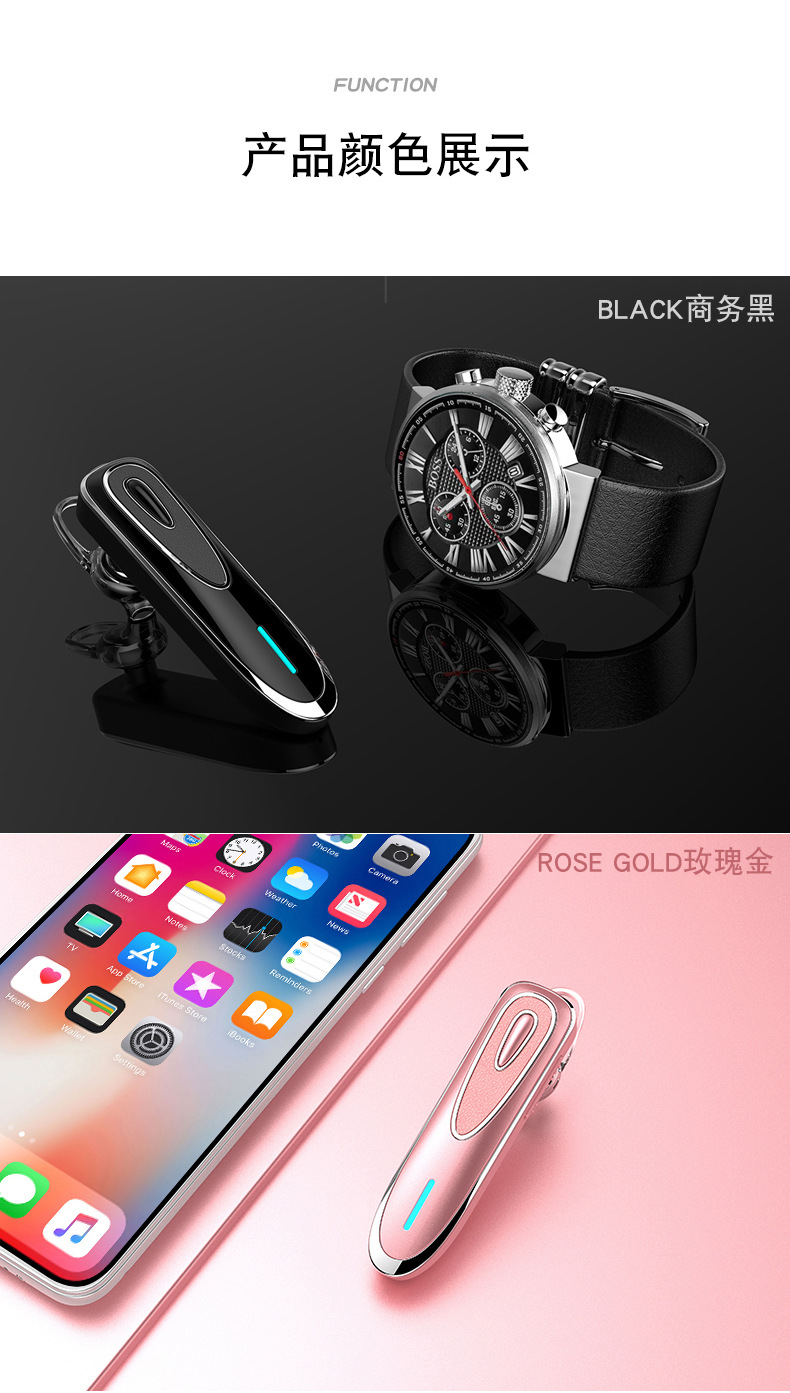 Private mold Qualcomm CSR chip fast charging ultra-long standby K1 stereo wireless Bluetooth headphones ear-hook style pic 17