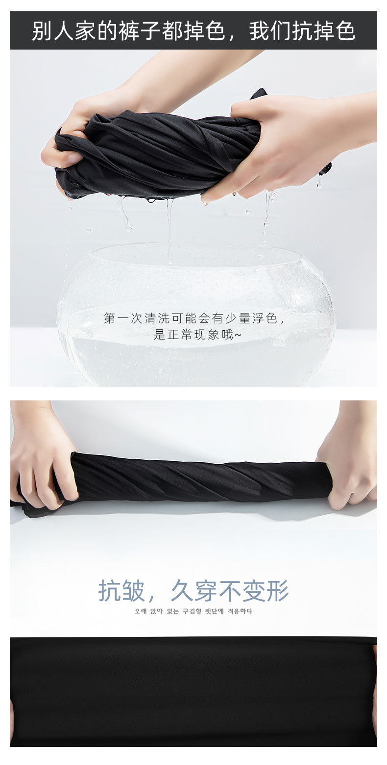阔腿裤女春秋高腰显瘦垂感梨形身材裤子直筒拖地裤双扣休闲西装裤详情12