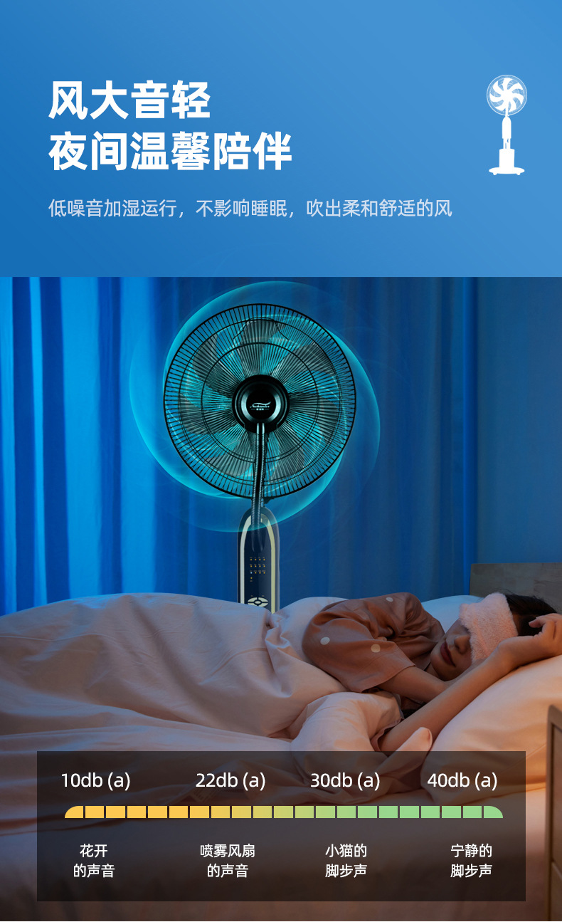 工厂批发家用喷雾风扇加水降温户外户内雾化水冷电风扇mist fan详情12