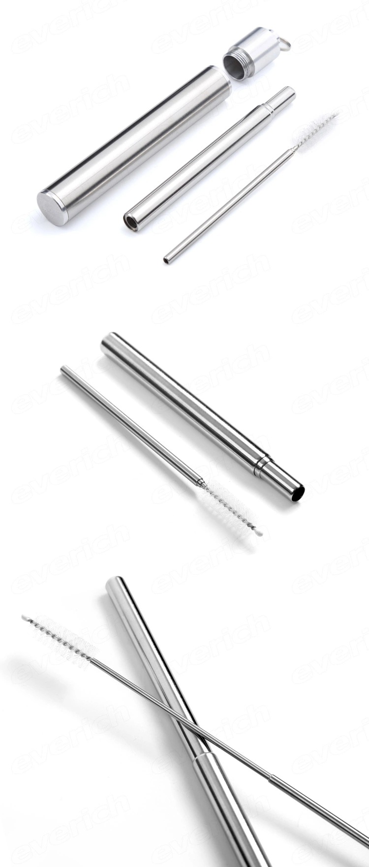 collapsible stainless steel straw Amazon Bestseller Collapsible straw Portable pack Portable easy to clean reusable stainless steel pic 6