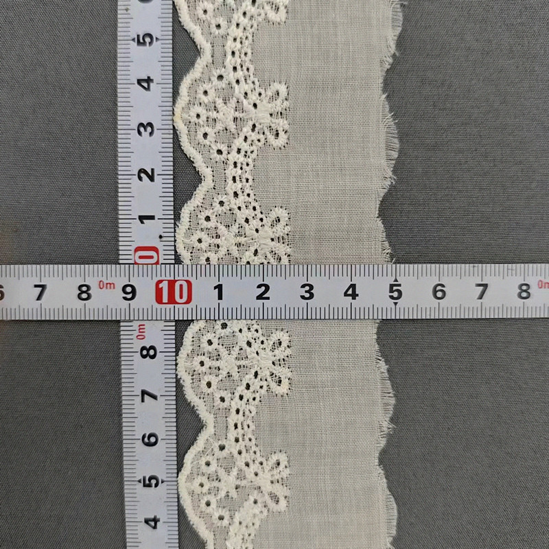 Wholesale of cotton embroidered lace, hollowed-out lace, embroidered skirt hem, clothing accessories, milk silk, perforated, barcode 2.5 pic 78