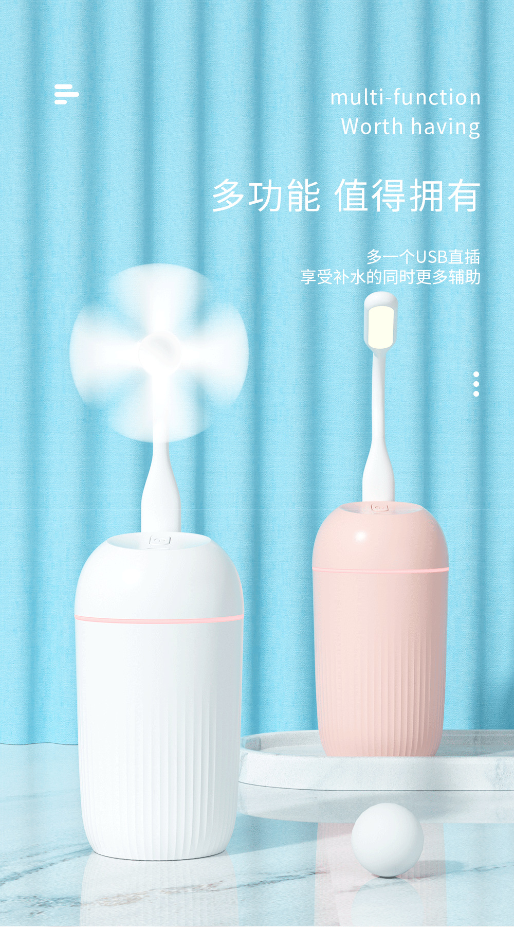 New colorful water drop humidifier USB spray night light silent home mini aromatherapy air humidifier gift pic 21