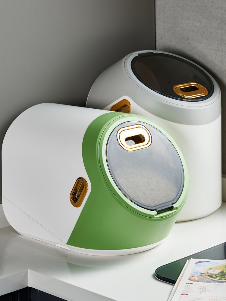Rice bucket, household insect-proof and moisture-proof sealed rice storage jar, rice box, kitchen 橱柜式 collapsible type for storing grains and cereals pic 3