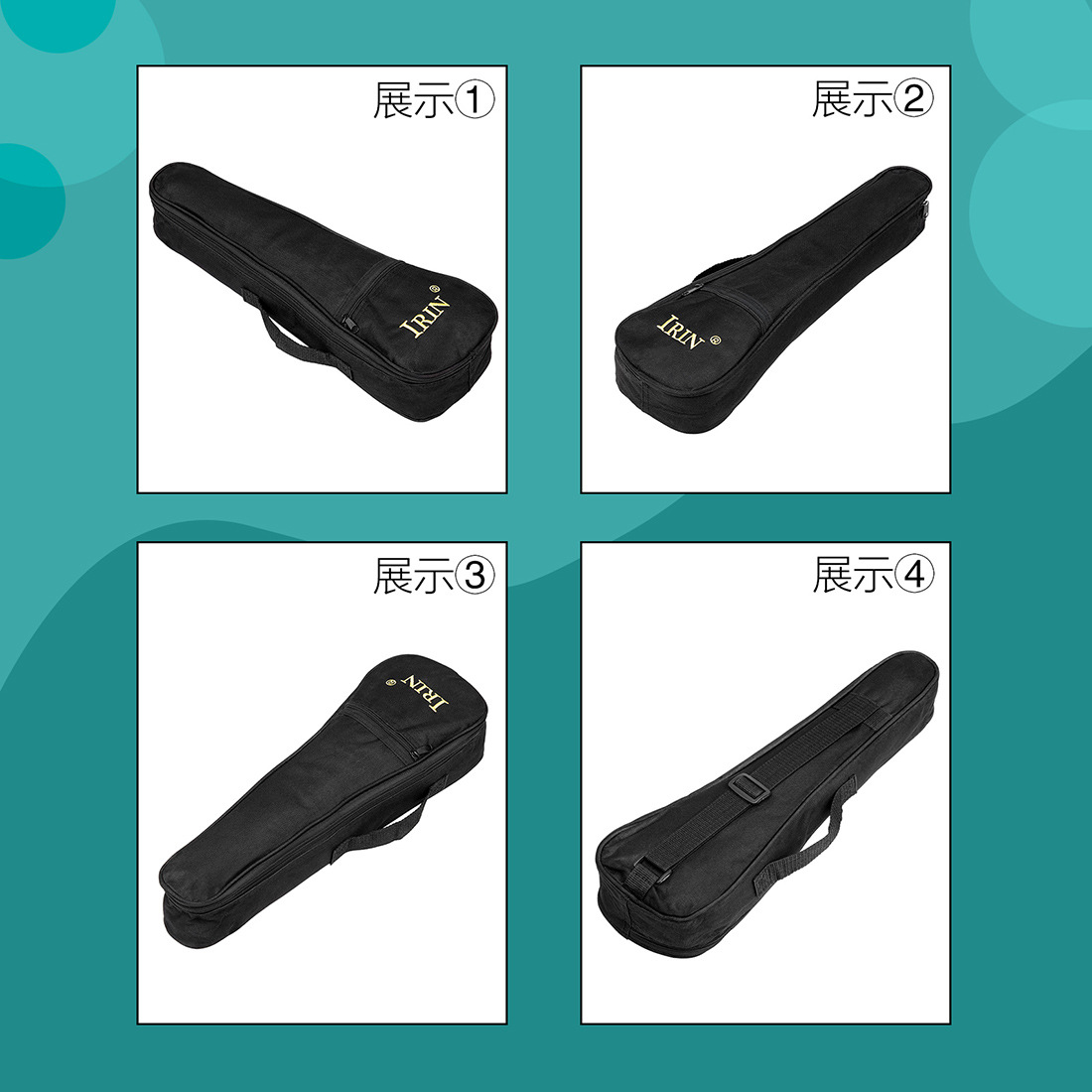 IRIN 17-inch ukulele bag, black ukulele small guitar, UK ukulele with cotton bag pic 3