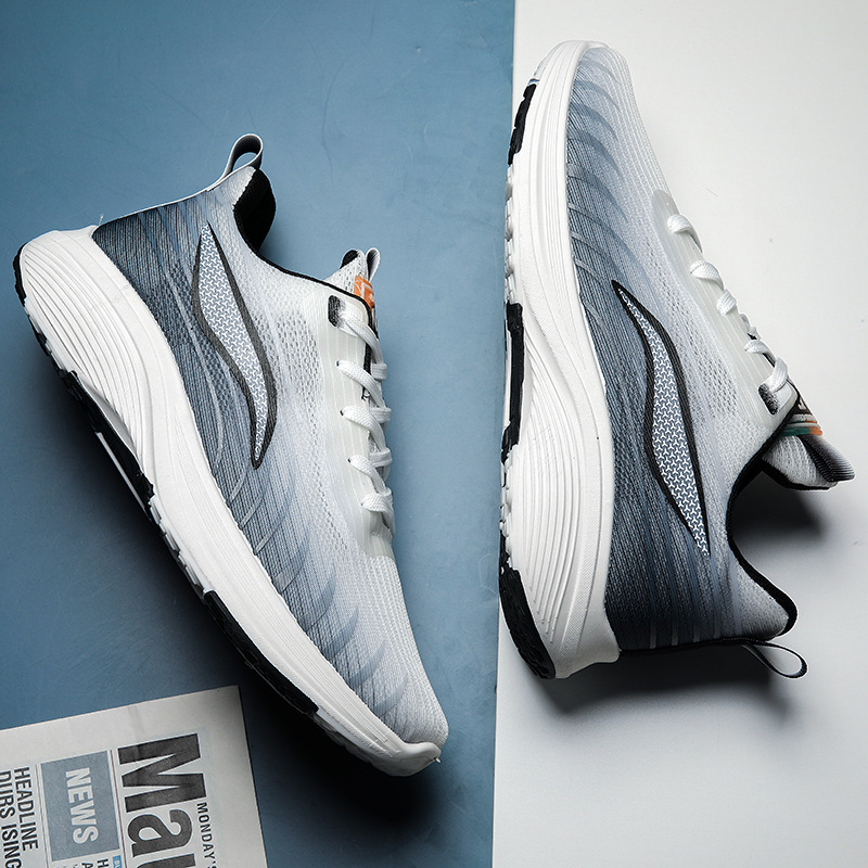 新款男女同款网面透气运动鞋中学生体育课专用防滑软底跑步鞋校园详情2