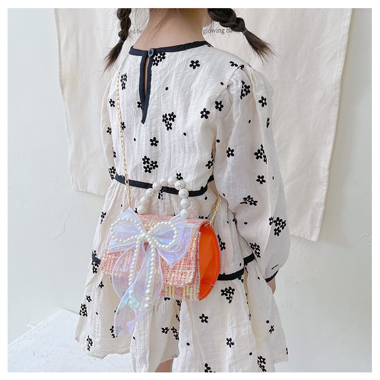 可爱女童斜挎包小香风时尚儿童手提斜背包包公主淑女珍珠包单肩包详情58