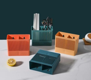 Simple kitchen draining chopstick cage plastic 筷笼 double row chopstick holder pic 5