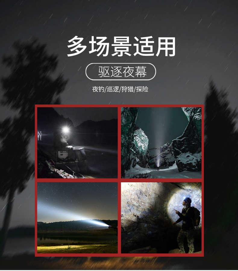 P50 high-intensity flashlight USB charging aluminum alloy outdoor safety hammer of Category Two, wholesale from Luban e-commerce source manufacturer pic 8