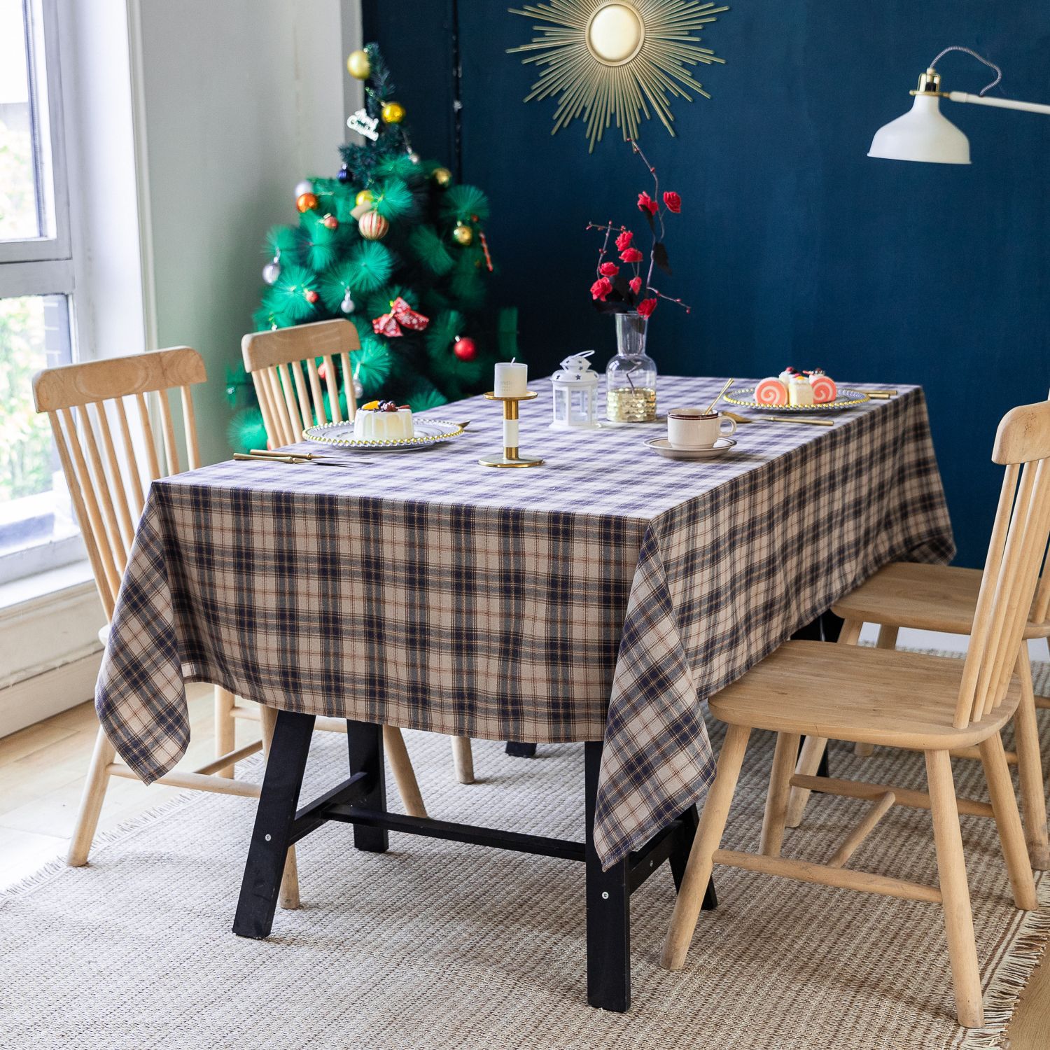 American green checkered table fabric Christmas Day Amazon rectangular atmosphere decoration tablecloth manufacturer, South Korea pic 35