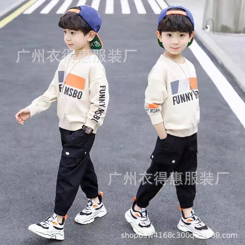 Otoño invierno 2022 nuevo medio niño cuello redondo sudaderas dos piezas tendencia niños deportes sudaderas sudaderas venta al por mayor pic 18