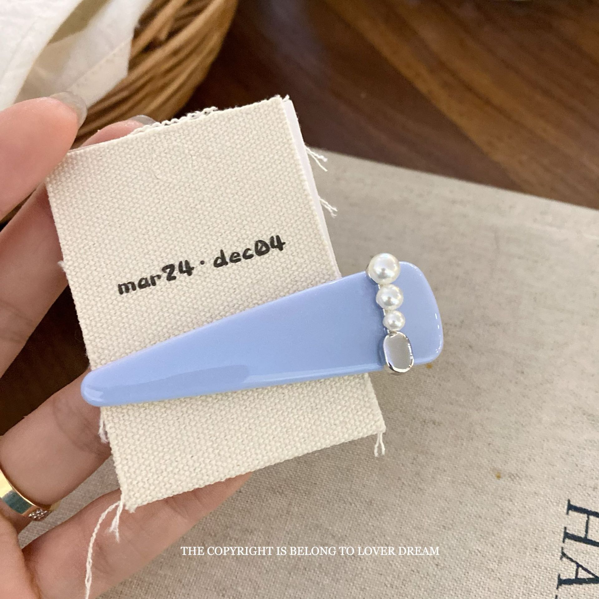 韩国ins新款珍珠黑色质感三角发夹 时尚小香风鸭嘴夹刘海夹发饰女详情28