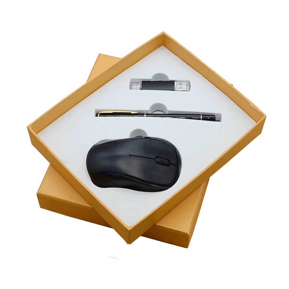 Customized wireless mouse set company LOGO signature pen with mouse USB business office gift set pic 2