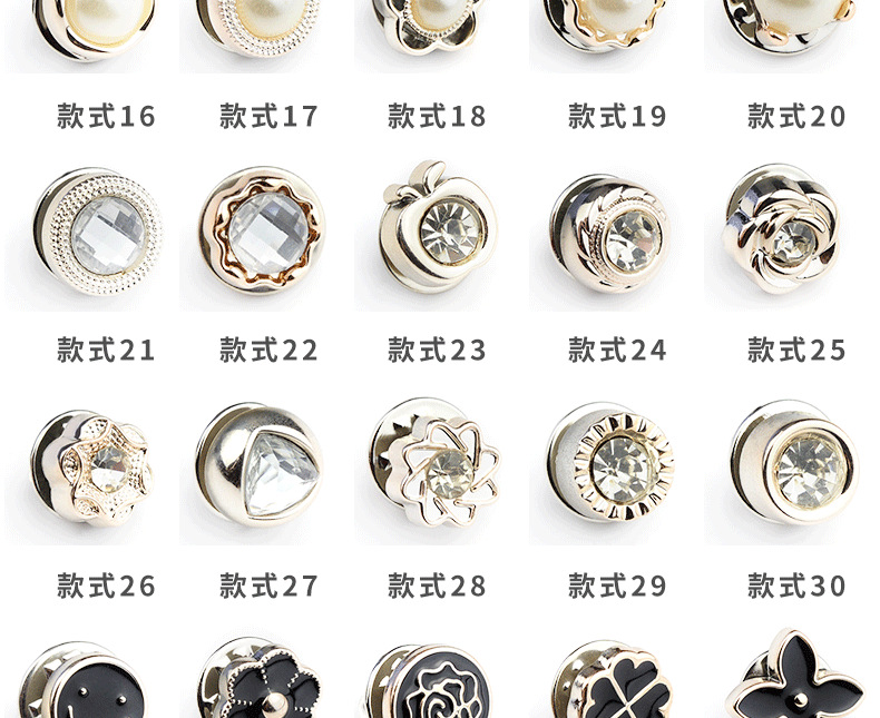 Anti-glare buttons, concealed buttons, detachable, nail-free buttons, sew-free buttons, pearl buttons, shirt decorative brooch buttons wholesale pic 5