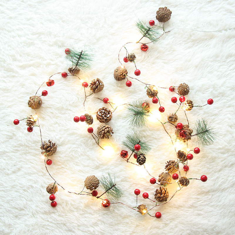 Remote-controlled Christmas tree, green wire LED copper wire light, star color light, string light, starry sky, courtyard green plant, rattan flower wreath light pic 13