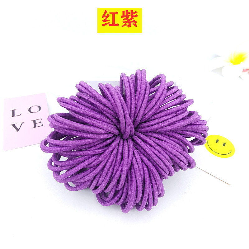 Wholesale of 4MM thick hair ties, colorful high-elasticity hair ties, rubber bands, basic hair bands and hair accessories from Europe and America pic 51