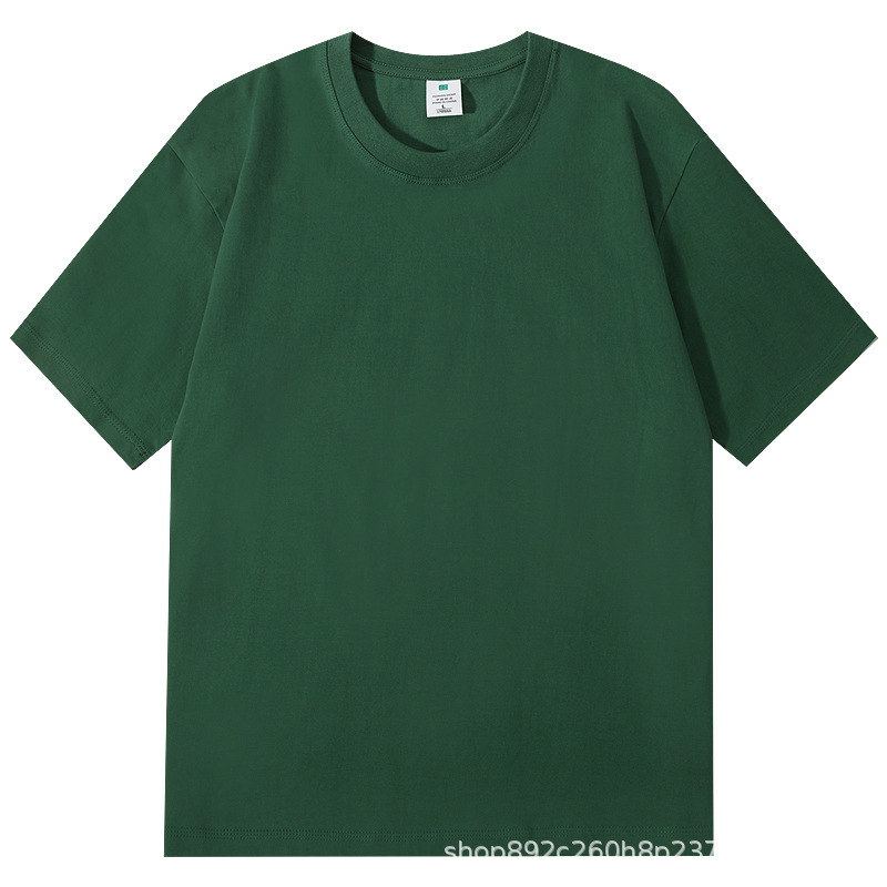 A versatile and casual 250g pure cotton T-shirt for women in summer, featuring a heavy short-sleeved solid white top and loose combed cotton body pic 5