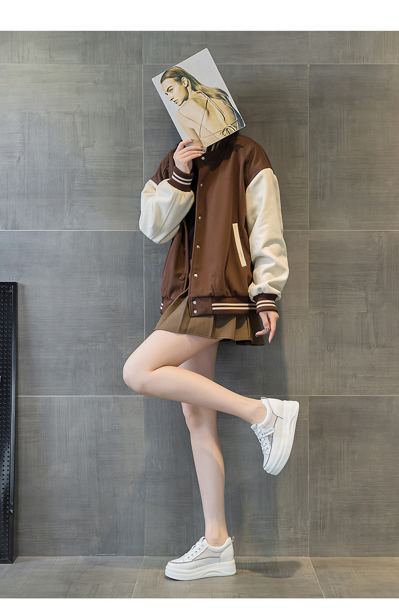 头层牛皮小个子内增高小白鞋松糕厚底运动鞋夏季网面透气休闲女鞋详情21