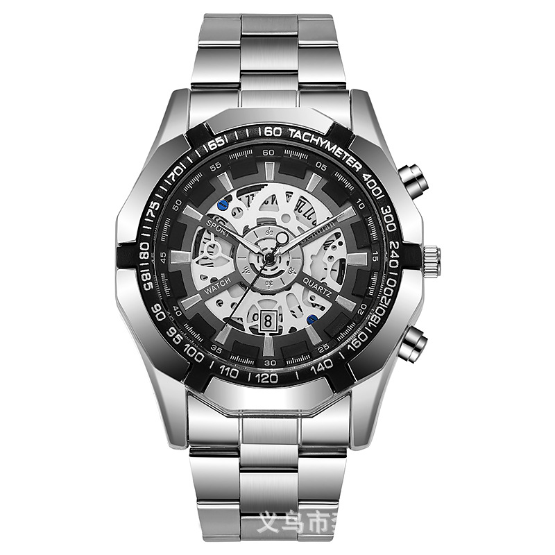 外贸热销希音TEMU男士时尚电镀钨钢休闲全自动仿机械手表批发详情16