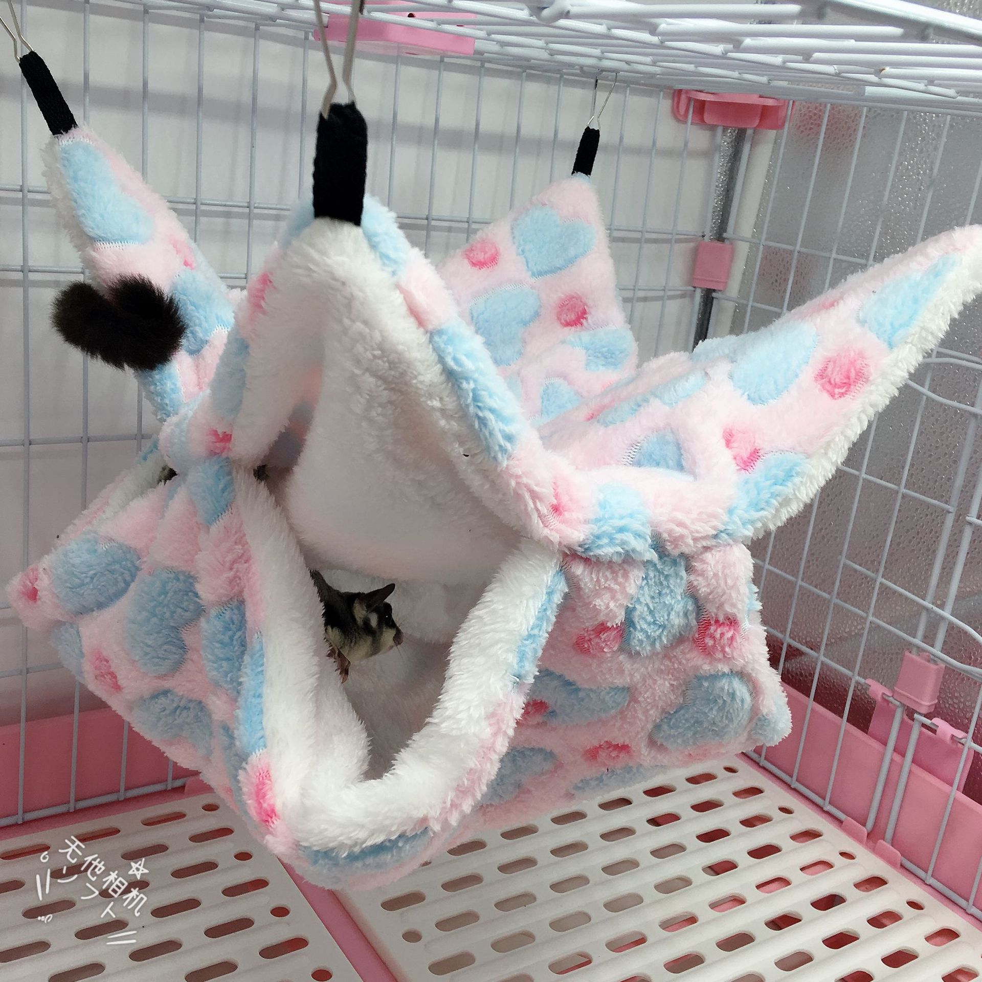 蜜袋鼯保暖双层夹层吊床小宠吊床悬挂式松鼠睡袋宠物用品仓鼠吊床详情29