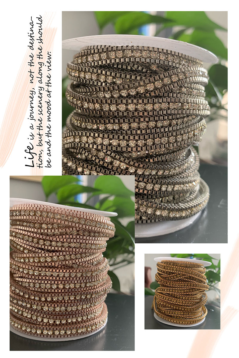 Rubber diamond webbing, pearl lace, tube beads, rubber tape, diamond webbing, water diamond webbing, DIY clothing skirts, shoes, hats, accessories, decoration pic 7