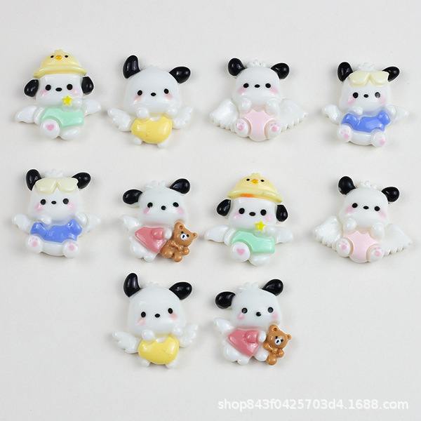 Angel Pacha Dog cartoon resin accessories diy cream glue phone case material wing dog jewelry accessories wholesale pic 1
