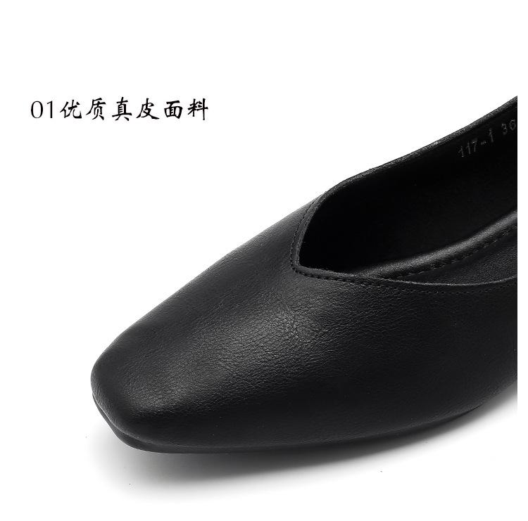 外贸跨境新款小方头浅口女士单鞋软底V口纯色工作鞋117-1#详情39
