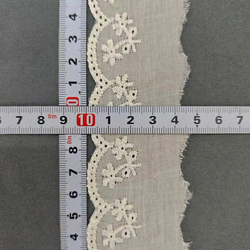 Wholesale of cotton embroidered lace, hollowed-out lace, embroidered skirt hem, clothing accessories, milk silk, perforated, barcode 2.5 pic 66