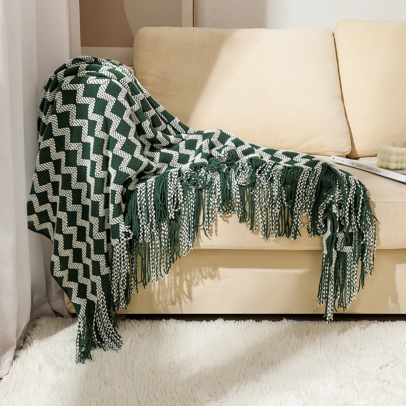 Knitted blankets, sofa blankets, cover blankets, bed tail blankets, summer office air conditioning blankets, nap blankets, small blankets wholesale pic 28