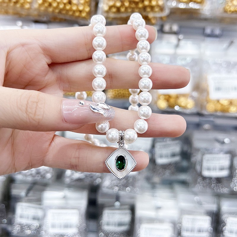 Copper-clad gold color-preserving French retro pendant, freshwater pearl necklace, bracelet, sweater chain pendant, diy jewelry accessories pic 9