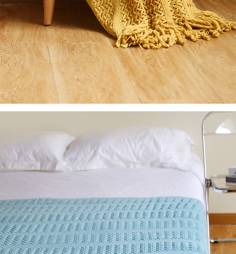 Nordic sofa blanket, cover blanket, knitted blanket, homestay hotel throw blanket, bed tail towel, hollowed-out blanket, bed tail blanket, lap blanket pic 28