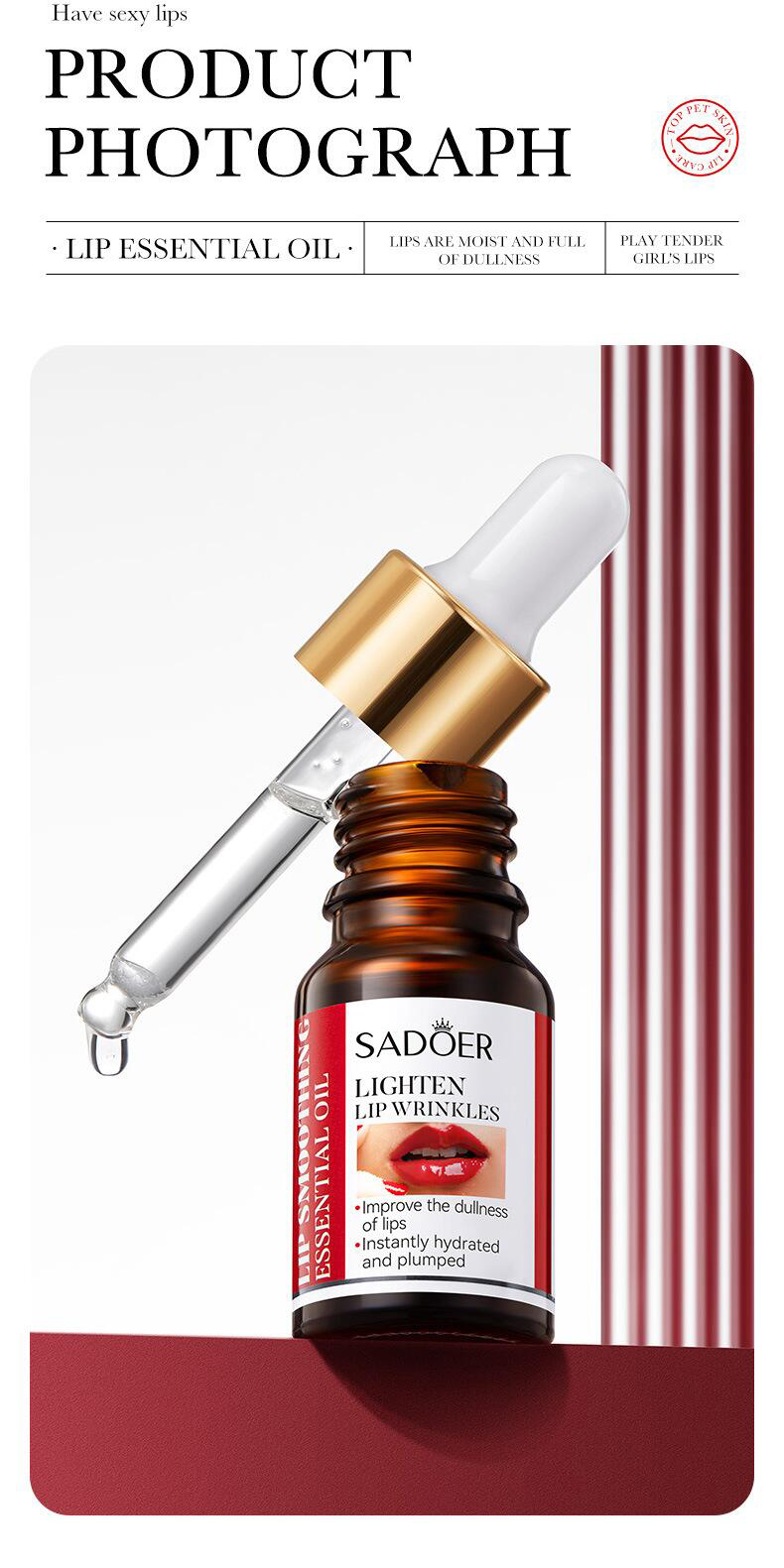10ml Full English Lip Care Essence Oil SADOER Moisturizing and Hydrating Essential Oil Cross-border export pic 10