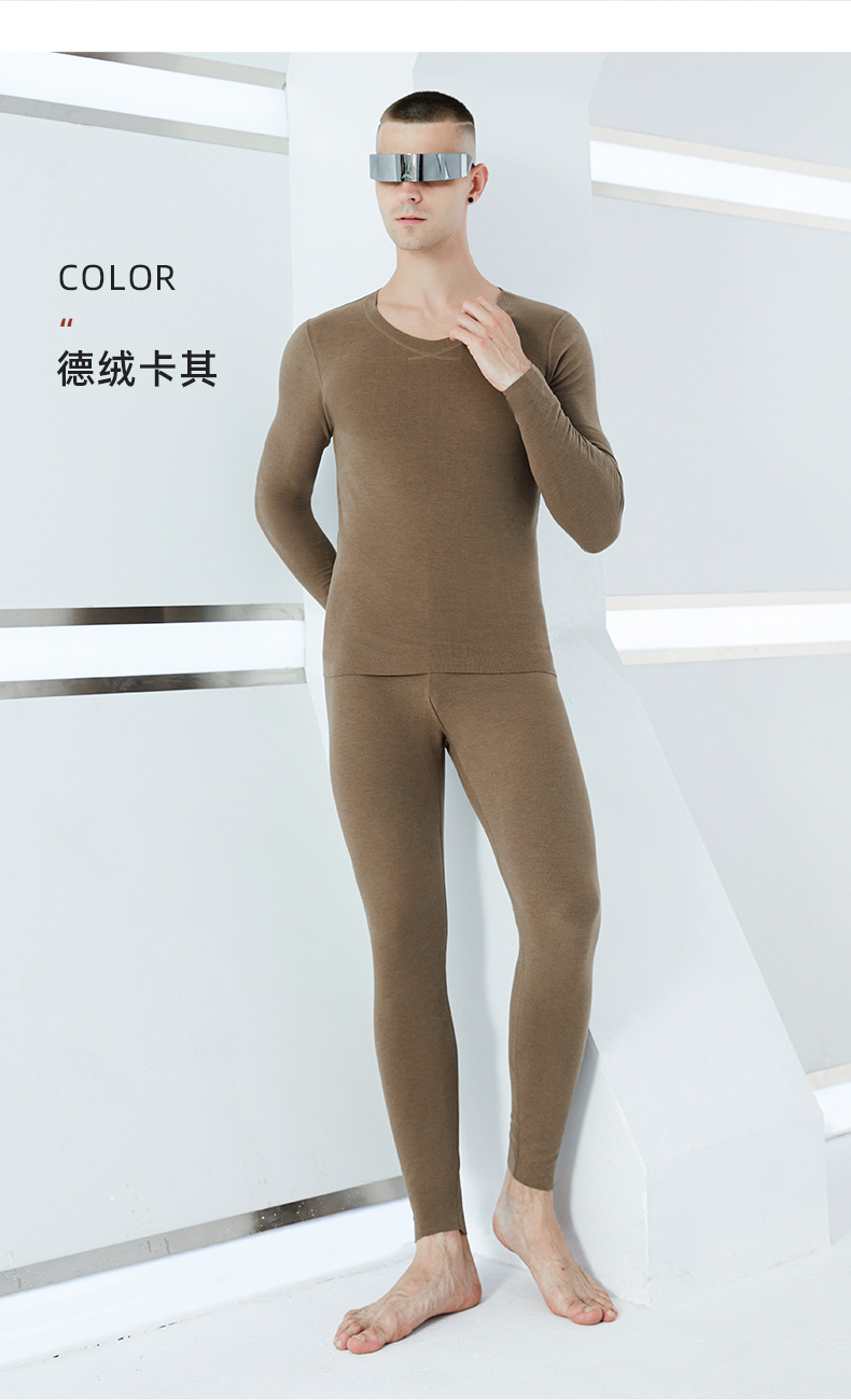 德绒保暖内衣女套装加厚2022年秋冬新款男士女士无痕发热秋衣秋裤详情29
