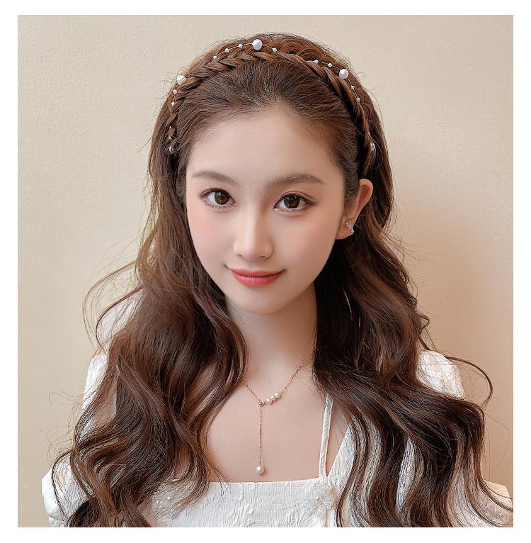 2024新款鱼骨辫假发发箍女一体麻花辫发卡发捆气质压发头箍头饰详情6